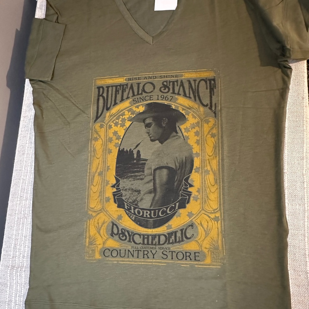 NWT Fiorucci Olive Green Graphic Men's T-Shirt